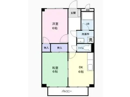 サープラスII市川 A・B(2DK/2階)の間取り写真