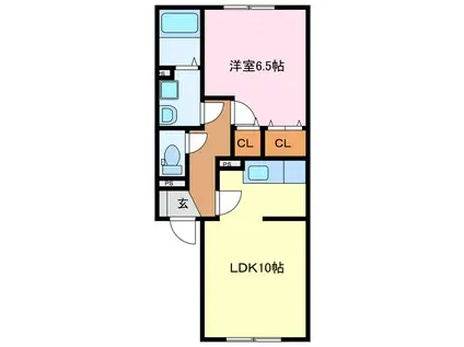 VILLAGEさくら(1LDK/1階)の間取り写真