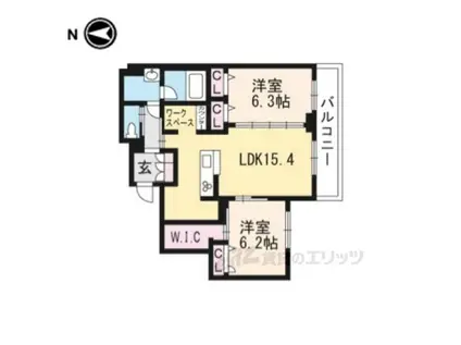 シャーメゾン レフィシア(2LDK/2階)の間取り写真