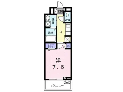 フローラーリアIII(1K/3階)の間取り写真