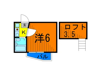 サンライトハイム(1K/3階)の間取り写真