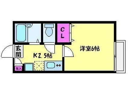 レ・リアンセ岩槻(1K/1階)の間取り写真