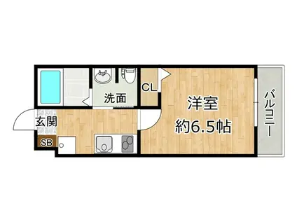 ノイヴェル塚本(1K/1階)の間取り写真