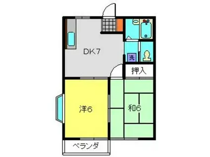 イーグルハイツ(2DK/2階)の間取り写真