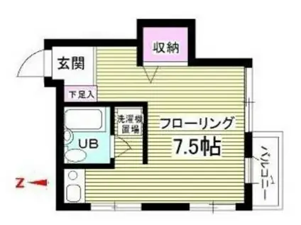 ロアジス高円寺(ワンルーム/3階)の間取り写真