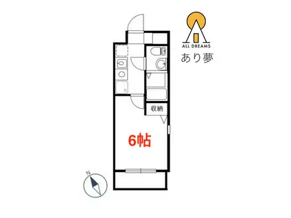 リアン駅前マンション(1K/2階)の間取り写真