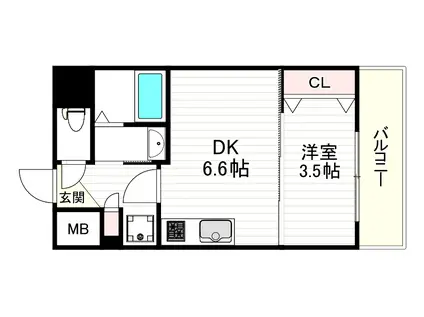 CREST TAPP 天王寺イースト(1DK/5階)の間取り写真