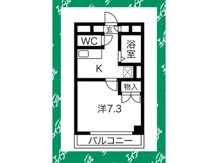 パークハウス中京(1K/4階)の間取り写真