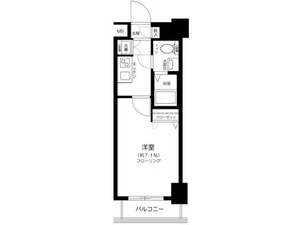 EXIM大森(1K/5階)の間取り写真