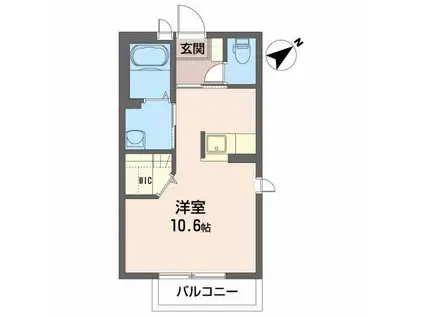 メルベーユ飯盛(ワンルーム/2階)の間取り写真