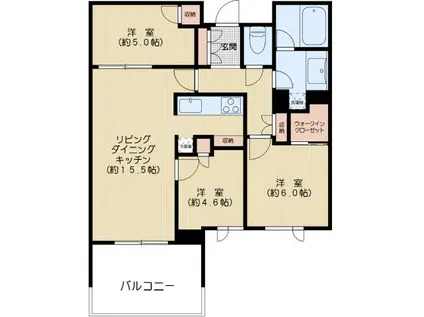 ザ・パークハウス小日向(3LDK/3階)の間取り写真