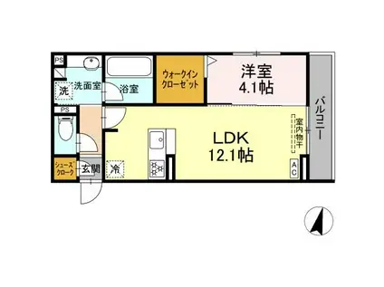 サン グレイス(1LDK/3階)の間取り写真