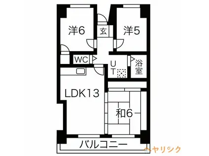 スカイライフ新宿(3LDK/9階)の間取り写真