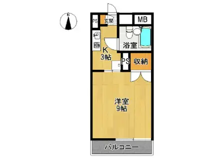 エクシード高木瀬(1K/6階)の間取り写真