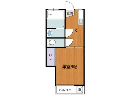 ハイツ栄蓮(1K/2階)の間取り写真