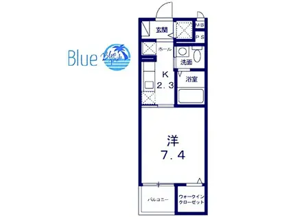 セイバリー湘南(1K/4階)の間取り写真