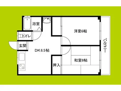 和幸マンション(2DK/4階)の間取り写真