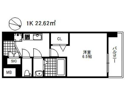 アルティザ王子公園D.C(1K/3階)の間取り写真