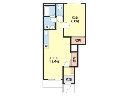 ＪＲ和歌山線 船戸駅 徒歩28分 2階建 築17年(1LDK/1階)の間取り写真