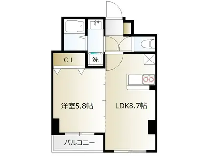 ミリアビタNO.28(1LDK/8階)の間取り写真