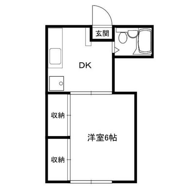 サンフラッツ(1DK/1階)の間取り写真