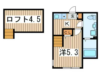 アーバンスクエア東林間(1K/2階)の間取り写真