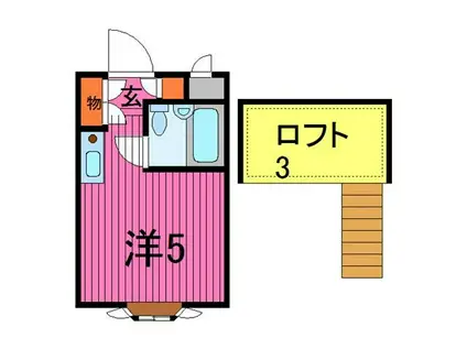 ベルシティ川口Ⅰ(ワンルーム/1階)の間取り写真