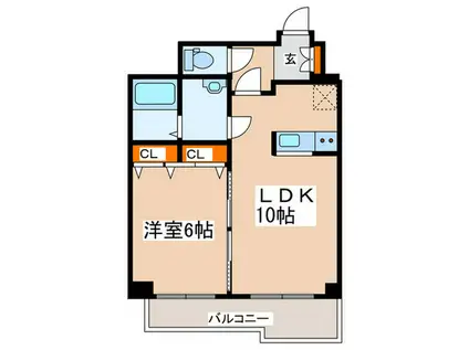 ドエル円山(1LDK/3階)の間取り写真