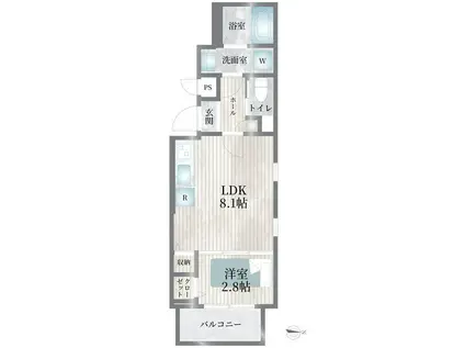 CHERIM志賀本通BRISE(1LDK/2階)の間取り写真