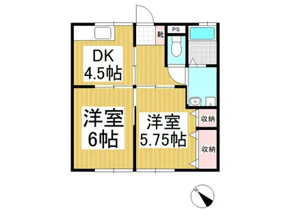 代田コーポ(2DK/1階)の間取り写真