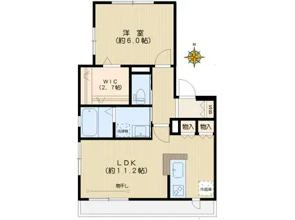 ハウス関口台町(1LDK/2階)の間取り写真