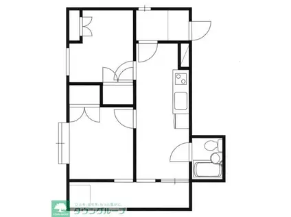 メゾン伊土(2DK/4階)の間取り写真