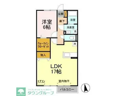 コモド八ヶ崎A(1LDK/2階)の間取り写真