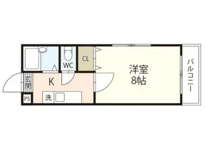 サンハイツ岡大II(1K/3階)の間取り写真