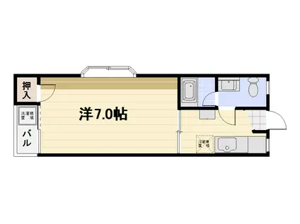 グランメゾンII(1K/1階)の間取り写真