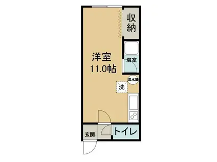 ハイツFS(ワンルーム/2階)の間取り写真