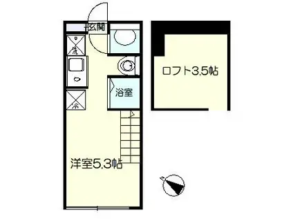 ソレイユテラス東十条(ワンルーム/1階)の間取り写真