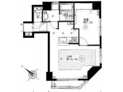 ドルチェ人形町スイート(1LDK/6階)の間取り写真