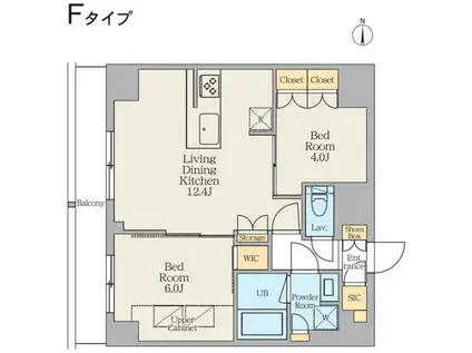 クレストコート東日暮里(2LDK/8階)の間取り写真