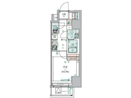 GENOVIA錦糸町SKYGARDEN(1K/6階)の間取り写真
