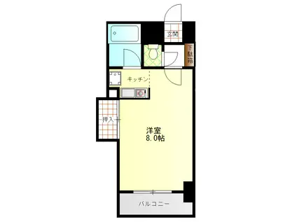 ベルソーレ山形(1K/6階)の間取り写真