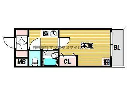 ウェルフォート四条畷(1K/6階)の間取り写真