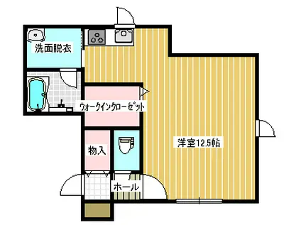 ル・レーヴ美原(1K/1階)の間取り写真