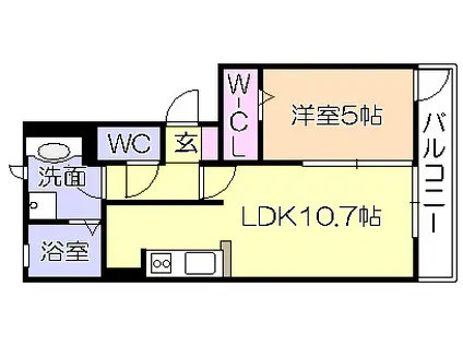 アリス京町壱番館(1LDK/1階)の間取り写真
