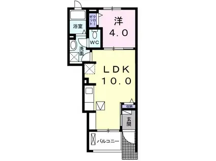 ポエム リラ(1LDK/1階)の間取り写真