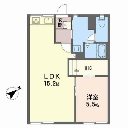 第1グリーンハイツ(1LDK/1階)の間取り写真