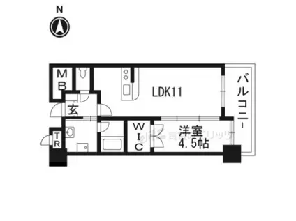 ヴェルドゥール南茨木(1LDK/9階)の間取り写真
