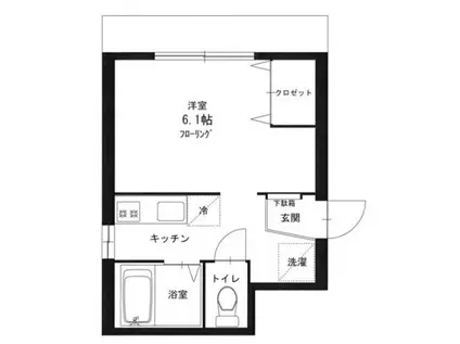 グリーンハイム(1K/1階)の間取り写真