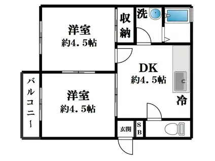 メゾン東高円寺(2DK/2階)の間取り写真