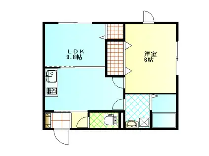 アイリスK(1LDK/2階)の間取り写真